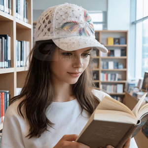 Stylish <b>Women</b> Lace Baseball <b>Hat</b> Decorative Pattern Adjustable <b>Summer</b> Headwear For Casual Streetwear Travel And Holidays - Product Image 3