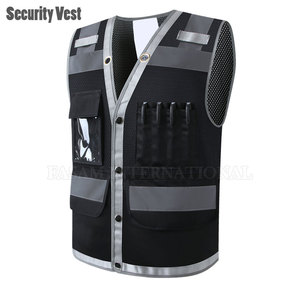 เสื้อกั๊กรักษาความปลอดภัยของผู้ชายเสื้อกั๊กรักษาความปลอดภัยแบบสลิมฟิตเสื้อกั๊กผ้าโพลีเอสเตอร์มาใหม่ฉลากตามต้องการ - Product Image 2