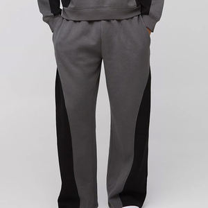 Survêtements à capuche avec empiècements contrastés, pantalon évasé avec poches latérales, coupe décontractée, ensemble 2 pièces - Product Image 6