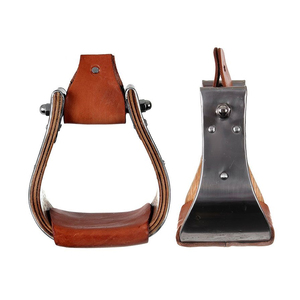 Étriers d'équitation en bois massif faits à la main pour chevaux, repose-pieds de selle équestre durables en bois naturel - Product Image 1