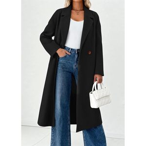 Manteaux d'hiver personnalisés 2025 pour femmes – Vestes décontractées tendance à manches longues, revers cranté et boutons, style oversize pour les vacances, en nylon - Product Image 3