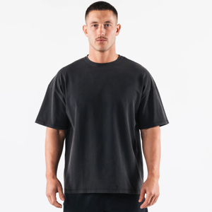 Camiseta de Lujo para Hombre, 100% Algodón, Oversize, con Logotipo Personalizado, Corte Cuadrado, Secado Rápido, Cuello Redondo, Rib, Largo, Diseño Liso - Product Image 1