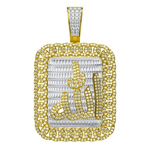 Gold Plated VVS Moissanite S925 <b>Silver</b> IGI Certified Diamond Pendants & <b>Charms</b> Customized Allah Pendant Diamond Pendant - Product Image 1