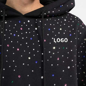 Sudadera con capucha para hombre con pedrería, hecha con tela suave que ofrece un estilo casual urbano, moda moderna y comodidad diaria confiable. - Product Image 3