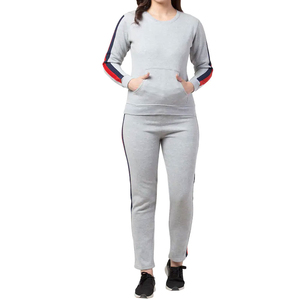 Your Own Logo Women <b>Tracksuit</b> 65% Cotton 35% Polyester Oversized Relaxed Fit Women's <b>Tracksuit</b> with customized logo printed - Product Image 3