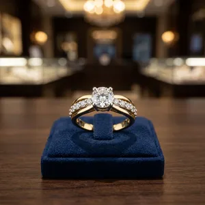 Luxury <b>18K</b> <b>Gold</b> Lab Grown Diamond Brilliant Cut Solitaire Engagement <b>Ring</b> IGI Certified Pav Stone Band for Women Elegant - Product Image 2
