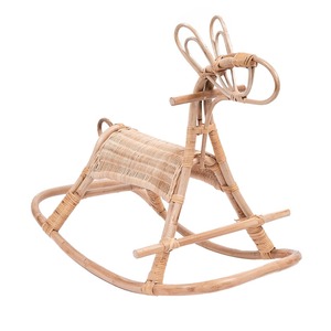 Cheval à bascule artisanal en rotin pour enfant, accessoire de chambre à coucher, jouet animal à bascule - Product Image 4