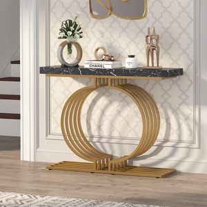 Luxury Marble Top <b>Console</b> <b>Table</b> with Gold Metal Frame Modern Entryway Sofa <b>Table</b> Contemporary Hallway Furniture - Product Image 3