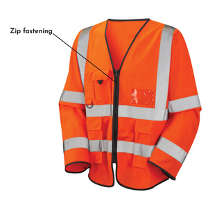 Hi-Vis Zipper Jerkin Reflective High Visibility Safety <b>Vest</b> Custom Logo Workwear Jerkin for worker - Product Image 4