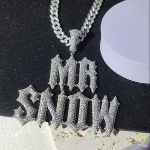 Colgante con Placa de Nombre Personalizada, Cultivada en Laboratorio, con Cadena Cubana, Joyería de Lujo - Product Image 2