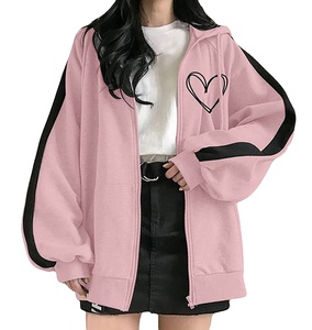 Sudadera con Capucha Casual para Mujer al por Mayor, 100% Algodón Felpa, 320g, Anti-Pilling, Secado Rápido, Transpirable, con Estampado Digital y Cremallera - Product Image 4