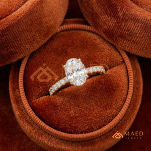 Anillo de Compromiso de Moissanita con Corte Ovalado, Oro Amarillo Sólido de 14K/18K, VVS1, Color D, Anillo de Boda con Diamante de Laboratorio para Mujer - Product Image 3