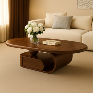 Table basse en bois massif en gros, table d'appoint moderne, décoration de salon, table sculpturale, matériau en bois massif, décoration de la maison, meubles - Product Image 4