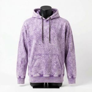 เสื้อฮู้ดโอเวอร์ไซส์ทรงหลวม ล้างสีแบบแอซิดวอช ผ้าคอตตอนหนานุ่ม สไตล์สตรีทแวร์ เสื้อสเวตเชิ้ตสั่งทำได้ เสื้อผ้าลำลองแนวอเมริกัน - Product Image 1