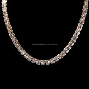 Cadena de tenis personalizada de plata maciza 925 con baño de rodio y moissanita baguette helada de 8 mm, estilo hip-hop, para compromiso, boda o regalo de graduación - Product Image 6