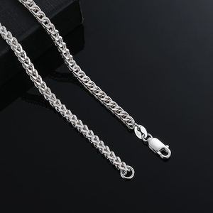 สร้อยคอเงินแบบกำหนดเอง สร้อยคอเครื่องประดับ สร้อยคอเงินฮิปฮอปสำหรับผู้ชายและผู้หญิง - Product Image 3