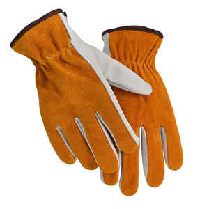 Leather Safety <b>Gloves</b> Wrist Length Unlined <b>Thermal</b> Eco-Friendly Winter Outdoor Plain Style Brown - Product Image 3