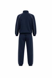Conjunto Deportivo de Forro Polar para Hombre, Ecológico, de Secado Rápido, con Cierre de Media Cremallera, Detalle de Rayas Blancas, Logotipo Personalizado, Manga Larga, Estilo Urbano - Product Image 3