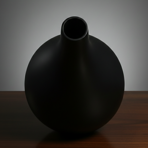 Elegante Florero de Metal Negro con un Diseño de Lágrima Elegante y un Acabado Mate Suave, un Acento Decorativo Moderno Perfecto - Product Image 3