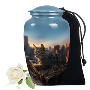 Beautiful cat cremation urn for <b>ashes</b> funeral urns for human <b>ashes</b> memorial <b>keepsake</b> decorative remembrance gift - Product Image 1