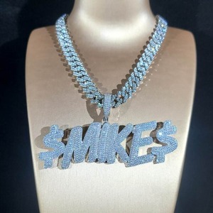 Custom Moissanite Diamond Fine Pendants Charms Personalized Cuban <b>Chain</b> 925 Silver Luxury Hip Hop Custom <b>Name</b> Necklace - Product Image 1