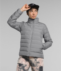 Veste matelassée en polaire grise pour femme, col montant, fermeture éclair, manches longues, couleur unie, coupe-vent, vêtement d'extérieur d'hiver, coupe classique - Product Image 1