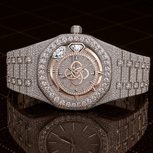 Reloj de Lujo con Diamantes Moissanite para Hombre, Reloj de Pulsera de Acero Inoxidable - Product Image 1