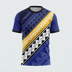 Camiseta Transpirable Ligera de Cuello Redondo para Hombre con Diseño Tribal, Colores Sólidos, Ropa Casual, Estilo Urbano, Venta al por Mayor, Corte Regular - Product Image 1