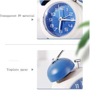 Réveil au design classique moderne et luxueux |   Horloge de table analogique silencieuse sans tic-tac, sonnerie forte, veilleuse, cadran lumineux, bureau - Product Image 3