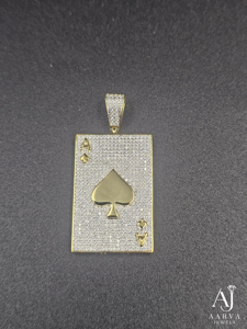 AARVA JEWELS Colgante de Moissanita con Letra As de Espadas, Plata 925 Multicapa, Corte Brillante, Estilo Hip Hop - Product Image 6