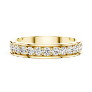 Anillo de Eternidad Clásico con Diamantes Brillantes Redondos en Oro Amarillo, Anillo de Boda Unisex, Joyería Fina - Product Image 5