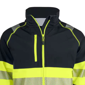 Chaqueta de Seguridad de Alta Visibilidad Clase 2, Ropa de Trabajo Reflectante, Chaqueta de Forro Polar Negra y Amarilla para Hombre, con Cremallera y Reflectante - Product Image 6
