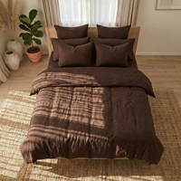 Parure de lit tendance 2026 – Douce et respirante – 5 pièces : 1 housse de couette, 1 drap plat, 1 drap-housse, 2 taies d'oreiller