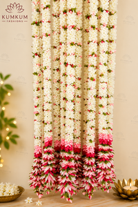 Premium Indian Handmade Fabric Artificial Flower Garlands Wedding Diwali Haldi Mehndi Festive Home <b>Decor</b> Wall Hanging Backdrop - Product Image 4
