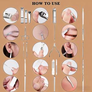 Stainless Steel Nail <b>Kit</b> 7 In 1 Portable <b>Manicure</b> Set With Case Classic Style For Adult - Product Image 3