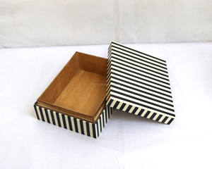 Vente chaude MDF et résine incrustation boîte de rangement de luxe dernière boîte en résine blanche ou noire pour le stockage et bijoux boîte de rangement personnalisée - Product Image 3