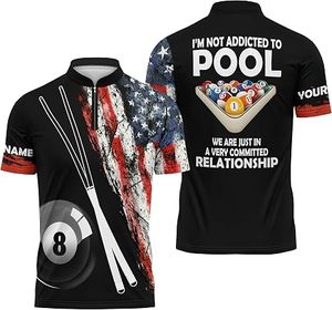 Maillot de billard personnalisé à demi-zip pour équipe de snooker et de billard 8 boules - Product Image 3