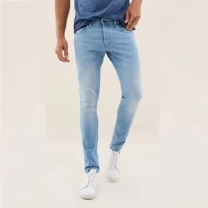 New Denim Jeans <b>Men</b> <b>Stretch</b> Straight Style Business Formal Casual 100% Cotton Blue Jeans Winter Autumn Breathable Eco-Friendly - Product Image 1