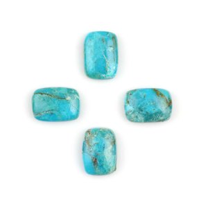 Turquesa Natural de Mohave, Arizona, en Forma de Cojín, 10x14mm, Parte Posterior Plana, Altamente Pulida, Calibrada, Cabujón Suelto, Venta al Por Mayor - Product Image 1