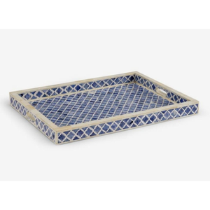 Plateau de service en bois luxueux avec incrustation décorative en os, ajoute une touche élégante au style traditionnel pour les tables à manger et les tables basses, motif abstrait - Product Image 4