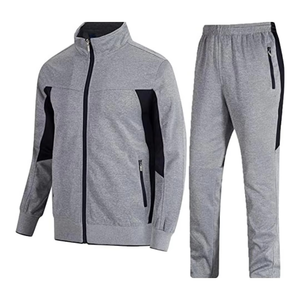 Ensemble de survêtement de performance bicolore OEM |   Veste zippée intégrale et pantalon de jogging |   Polyester anti-humidité |   Marque privée Pakistan - Product Image 1