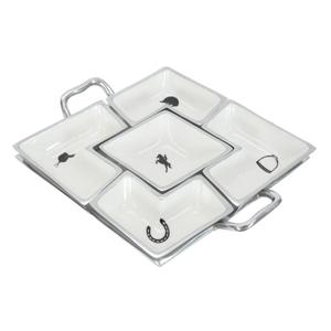 Food Serving <b>Trays</b> White <b>Black</b> Enamel Decorative <b>Trays</b> Gift Sets Handmade Metal Fruits Tea Snacks <b>Tray</b> For Serve Table Use - Product Image 5