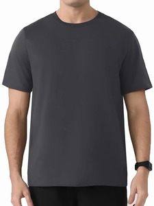 T-shirt en coton écologique personnalisé avec logo imprimé par transfert thermique, respirant, séchage rapide, col rond, formel, pour homme, coupe oversize, vente en gros - Product Image 1