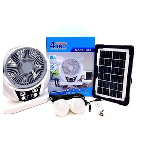 Ventilador Solar Eléctrico de Lujo Recargable para Camping, Altamente Recomendado, con Aspas de 6 Pulgadas, Batería de 3.7V 186500mAh, 2 Velocidades y 16 Luces SMD - Product Image 1
