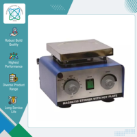 Agitateur magnétique en acier inoxydable de qualité exceptionnelle avec plaque chauffante pour laboratoires, vitesse réglable (200-1500 tr/min), garantie 1 an