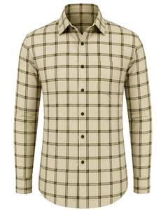 Camisas de vestir para hombre, manga larga, casuales, a cuadros, de algodón, para hombre, con logotipo personalizado, talla personalizada, ropa casual, OEM personalizado - Product Image 1