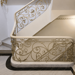 Rampe d'escalier murale en fer forgé de style victorien européen, résistante à la rouille, facile à assembler pour les hôtels - Product Image 3