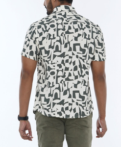 Camisa Casual de Hombre de Primera Calidad, Corte Slim Fit, Satén Estampado, 100% Viscosa, Secado Rápido, Ecológica, Protección UV, Sin Bolsillo, Cuello Clásico - Product Image 4