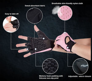 Guantes de Ciclismo Unisex de Medio Dedo con Diseño Personalizado, Transpirables, Ligeros, Antideslizantes, con Cierre de Gancho y Bucle, Servicio OEM - Product Image 3