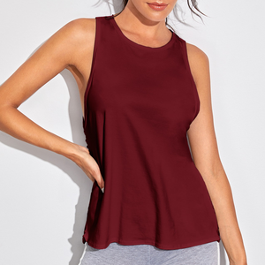 Street Wear <b>Funnel</b> High Neck Sleeveless Washed Distressed Embroidery Patch Gym Tops for Custom Tank Top Women - Product Image 1